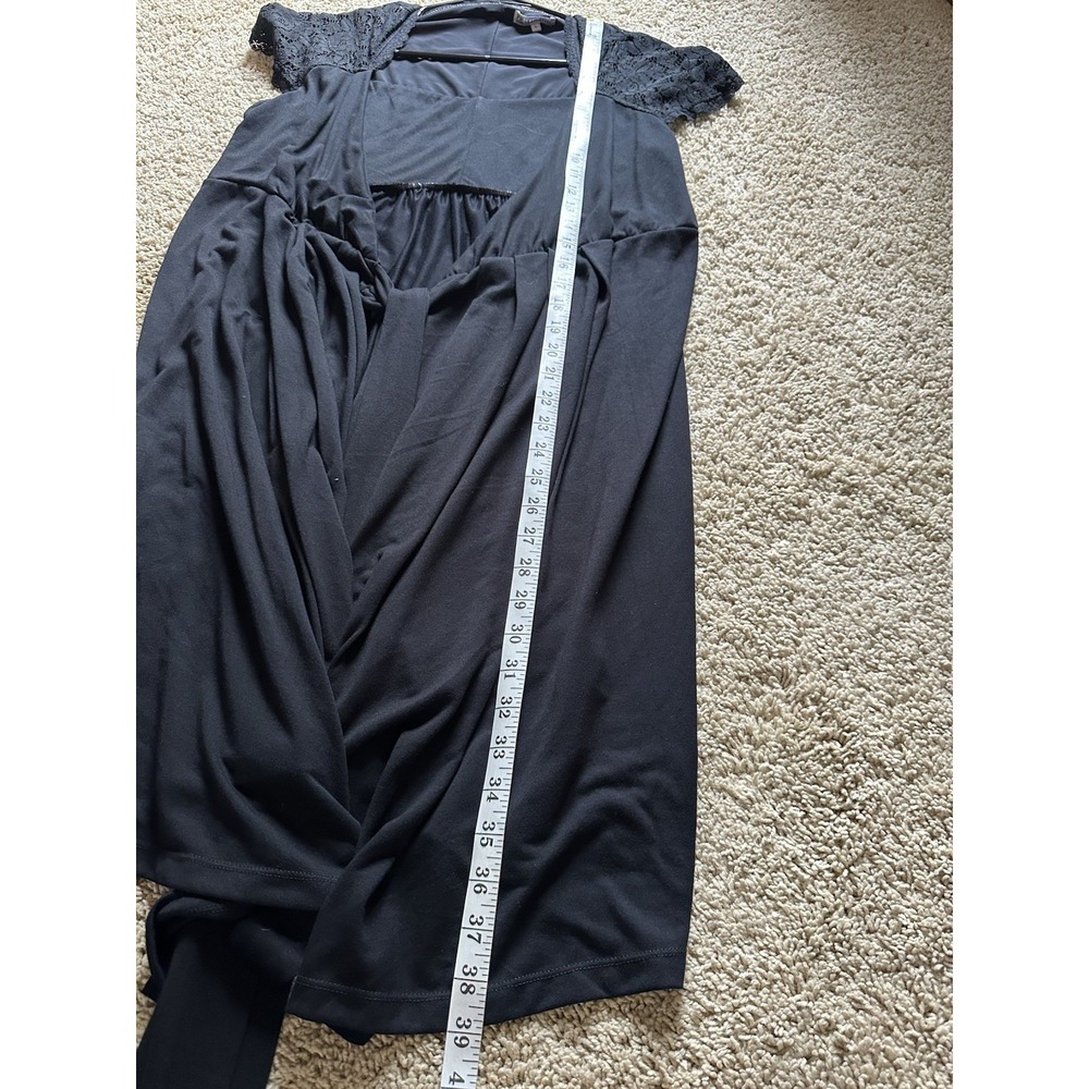 Pip & Vine by Rosie Pope Maternity Dress Black Lace Cap Sleeve Tie Front Large - Picture 11 of 11